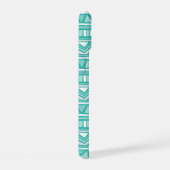 Aqua en Charcoal Aztec Chevron op maat gemonogramm iPhone 15 Case (Rechterkant)
