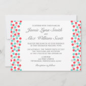 Aqua en Coral Polka Dot Wedding Uitnodiging (Voorkant)