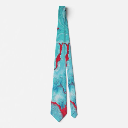 Aqua en Coral Swirl Stropdas (Voorkant)