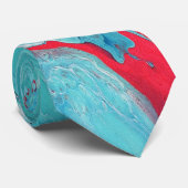 Aqua en Coral Swirl Stropdas (Opgerold)