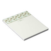 Aqua en Cream Tropical Palm Tree Monogram Notitieblok (Schuin)