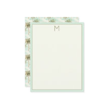 Aqua en Cream Tropical Palm Tree Monogram