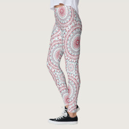 Aqua en Crimson Mandala Patroon Leggings