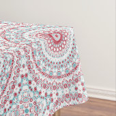 Aqua en Crimson Mandala Patroon Tafelkleed (Voorbeeld)
