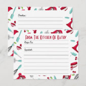 Aqua en de Rode Kaart van het Recept van het (Voorkant / Achterkant)