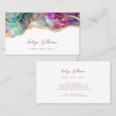 Aqua en fuchsia opaal visitekaartje (Voorkant / Achterkant)