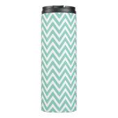 Aqua en Geel Chevron Monogram Thermosbeker (Achterkant)