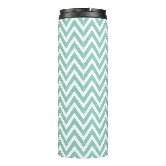 Aqua en Geel Chevron Monogram Thermosbeker (Achterkant)