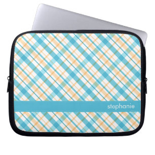Aqua en Geel Patroon Laptop Sleeve