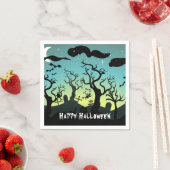 Aqua en gele begraafplaats Halloween Servet (Insitu)