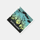 Aqua en gele begraafplaats Halloween Servet (Hoek)