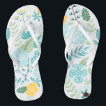 Aqua en Gele Bloemen Teenslippers<br><div class="desc">Delicate en zoete bloemige illustratie perfect voor de lente,  zomer,  evenals voor bruid,  bruidsmeisjes,  moeder van de bruid,  moeder van de bruidegom,  bruidsmeisje geschenken,  en meer!</div>