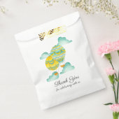 Aqua en Gele Hete Luchtballonnen Dank u Bedankzakje (Gezegeld)