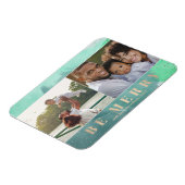 Aqua en Gold Be Merry Abstracte Multiple Photo Magneet (Linkerzijde)