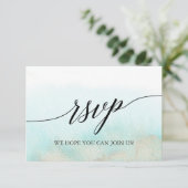 Aqua- en Gold Beach-menu Keuze RSVP-kaart RSVP Kaartje (Staand voorkant)