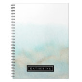 Aqua en Gold Beach Specialized Spiral Notitieboek (Voorkant)