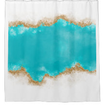 Aqua en Gold Glitter Badkamer