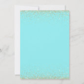 Aqua en Gold Glitter Floral Boy Baby shower Kaart (Achterkant)