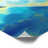 Aqua en Gold Heart Poster (Hoek)