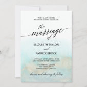 Aqua en Gold huwelijksstrand Alles in één Waterver Kaart (Voorkant)