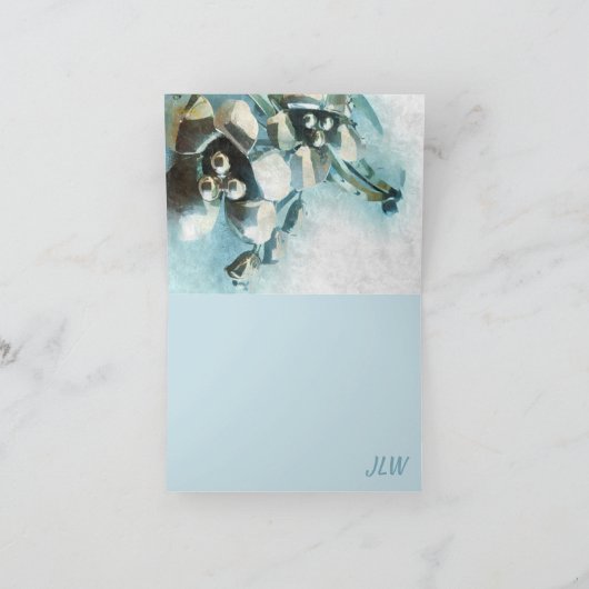 Aqua en Gold Lily Brooch Kaart (Binnen)