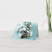 Aqua en Gold  Lily Brooch Kaart (Voorkant)