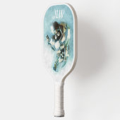 Aqua en Gold  Metallic Lily White Pickleball Paddle (Links)