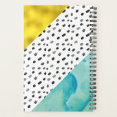 Aqua en Gold Mixed Media Monogramed Planner (Achterkant)