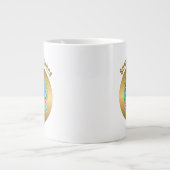 Aqua en Gold Ocean Palm Summer Landschap Grote Koffiekop (Voorkant)