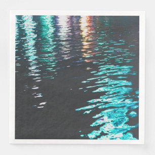 Aqua en Gold Reflections Papier Diner Servetten