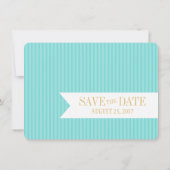 Aqua en Gold Seashell Bewaar de datum Save The Date (Achterkant)