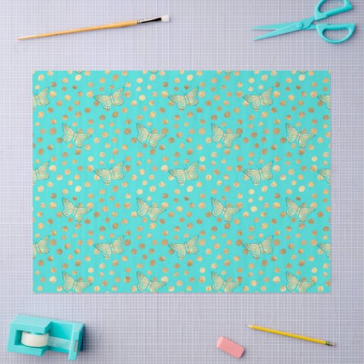 Aqua en Gold Series Design 11 Tissuepapier (Craft)