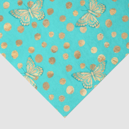 Aqua en Gold Series Design 11 Tissuepapier (Detail)