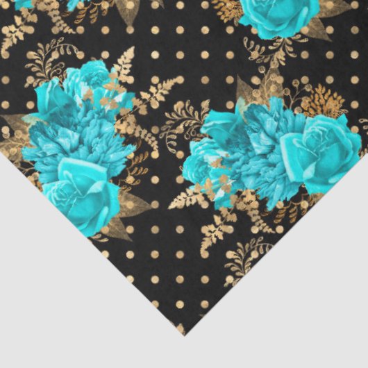 Aqua en Gold Series Design 12 Tissuepapier (Detail)