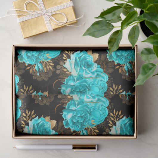 Aqua en Gold Series Design 13 Tissuepapier (Geschenk)