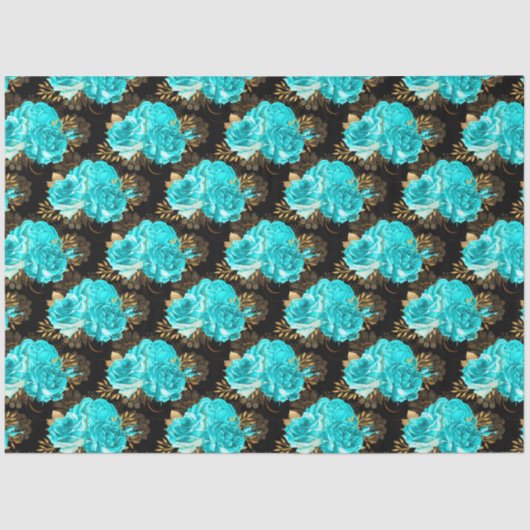 Aqua en Gold Series Design 13 Tissuepapier (Voorkant)