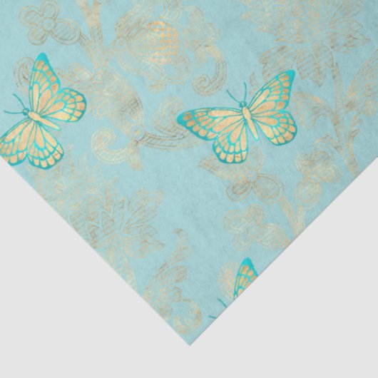Aqua en Gold Series Design 14 Tissuepapier (Detail)
