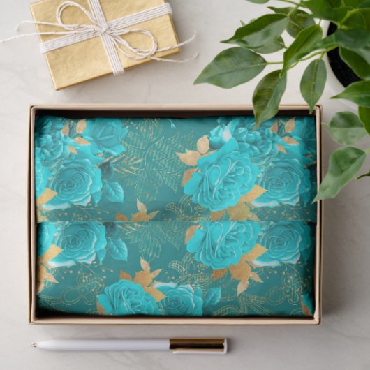 Aqua en Gold Series Design 15 Tissuepapier (Geschenk)