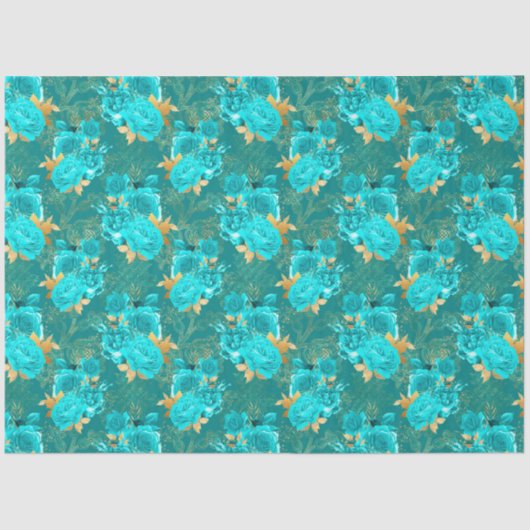 Aqua en Gold Series Design 15 Tissuepapier (Voorkant)