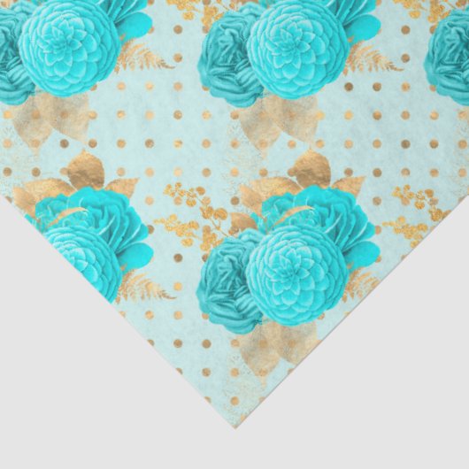 Aqua en Gold Series Design 1 Tissuepapier (Detail)