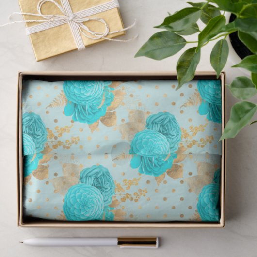 Aqua en Gold Series Design 1 Tissuepapier (Geschenk)