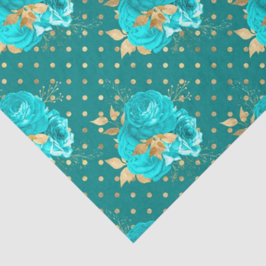 Aqua en Gold Series Design 2 Tissuepapier (Detail)