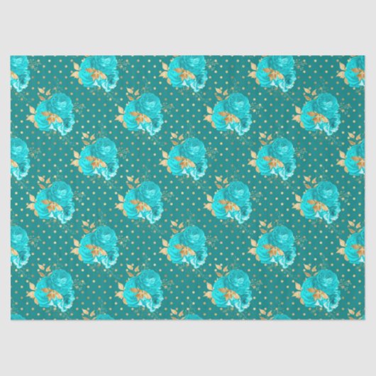 Aqua en Gold Series Design 2 Tissuepapier (Voorkant)