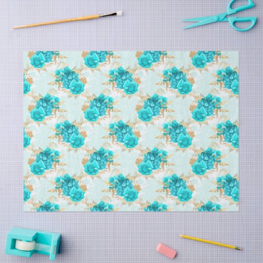 Aqua en Gold Series Design 5 Tissuepapier (Craft)