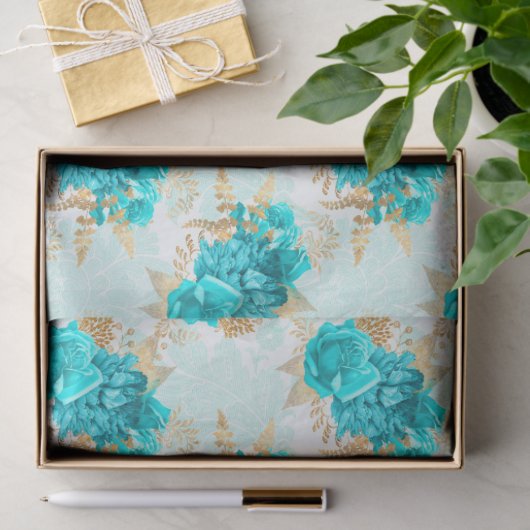 Aqua en Gold Series Design 5 Tissuepapier (Geschenk)