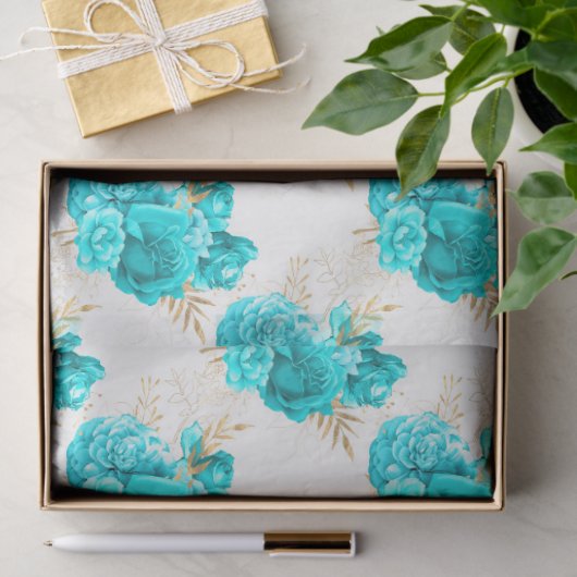 Aqua en Gold Series Design 8 Tissuepapier (Geschenk)