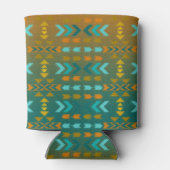 Aqua en Gold Southwestern Style Koelbox Blikjeskoeler (Achterkant)