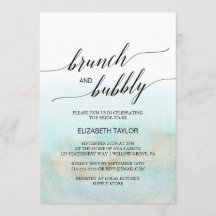 Aqua en Gold Waterverf Beach Brunch en Bubble