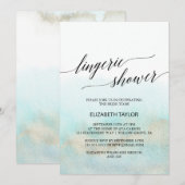 Aqua en Gold Waterverf Beach Lingerie Shower Kaart (Voorkant / Achterkant)