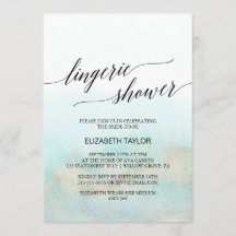 Aqua en Gold Waterverf Beach Lingerie Shower